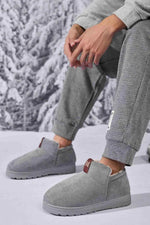 Letter M Suede Round Toe Slippers Gray for a perfect OOTD – dress to impress outfits from Amexza