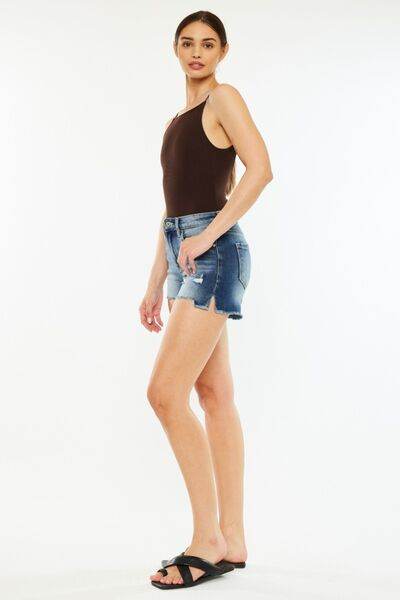 Kancan High Waist Raw Hem Denim Shorts for a perfect OOTD – dress to impress outfits from Amexza