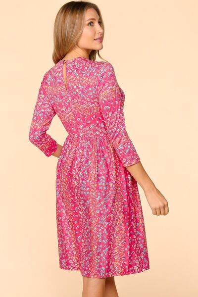 Haptics Round Neck Floral Dress with Pockets for a perfect OOTD – dress to impress outfits from Amexza