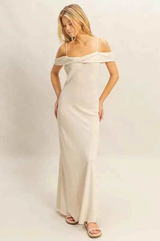 HYFVE Flattering Fit Cami Maxi Dress OATMEAL for a perfect OOTD – dress to impress outfits from Amexza