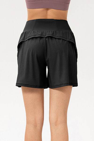 Pocketed Elastic Waist Active Shorts for a perfect OOTD – dress to impress outfits from Amexza