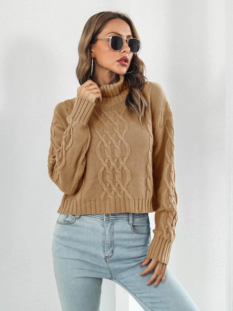 Turtleneck Dropped Shoulder Sweater for a perfect OOTD – dress to impress outfits from Amexza