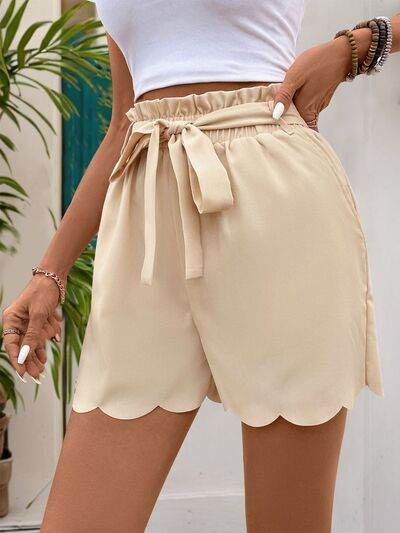 Perfee Frill Tied Shorts with Pockets for a perfect OOTD – dress to impress outfits from Amexza