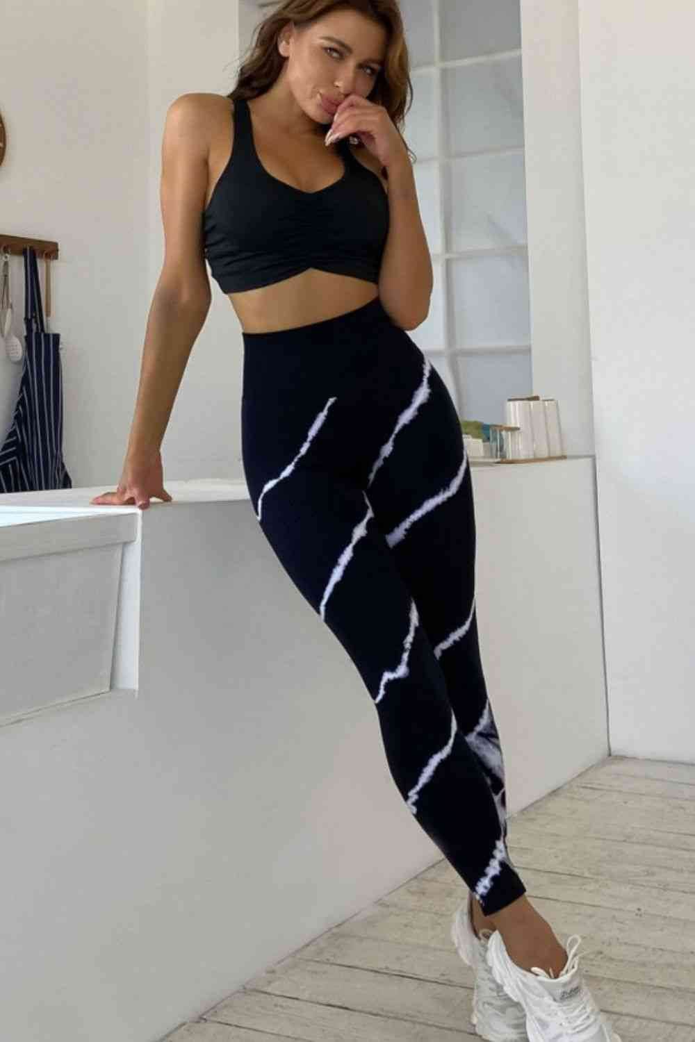 Slim Fit High Waist Long Active Pants - Amexza