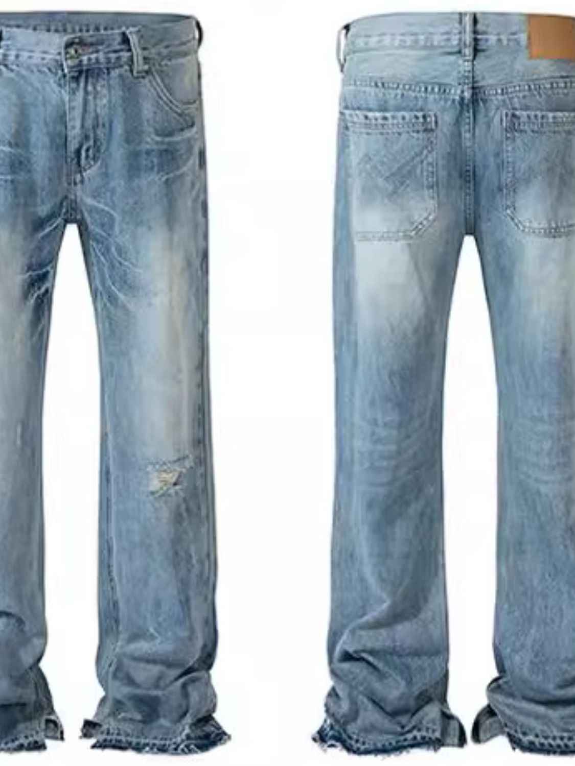 Men's Distressed Raw Hem Jeans for a perfect OOTD – dress to impress outfits from Amexza