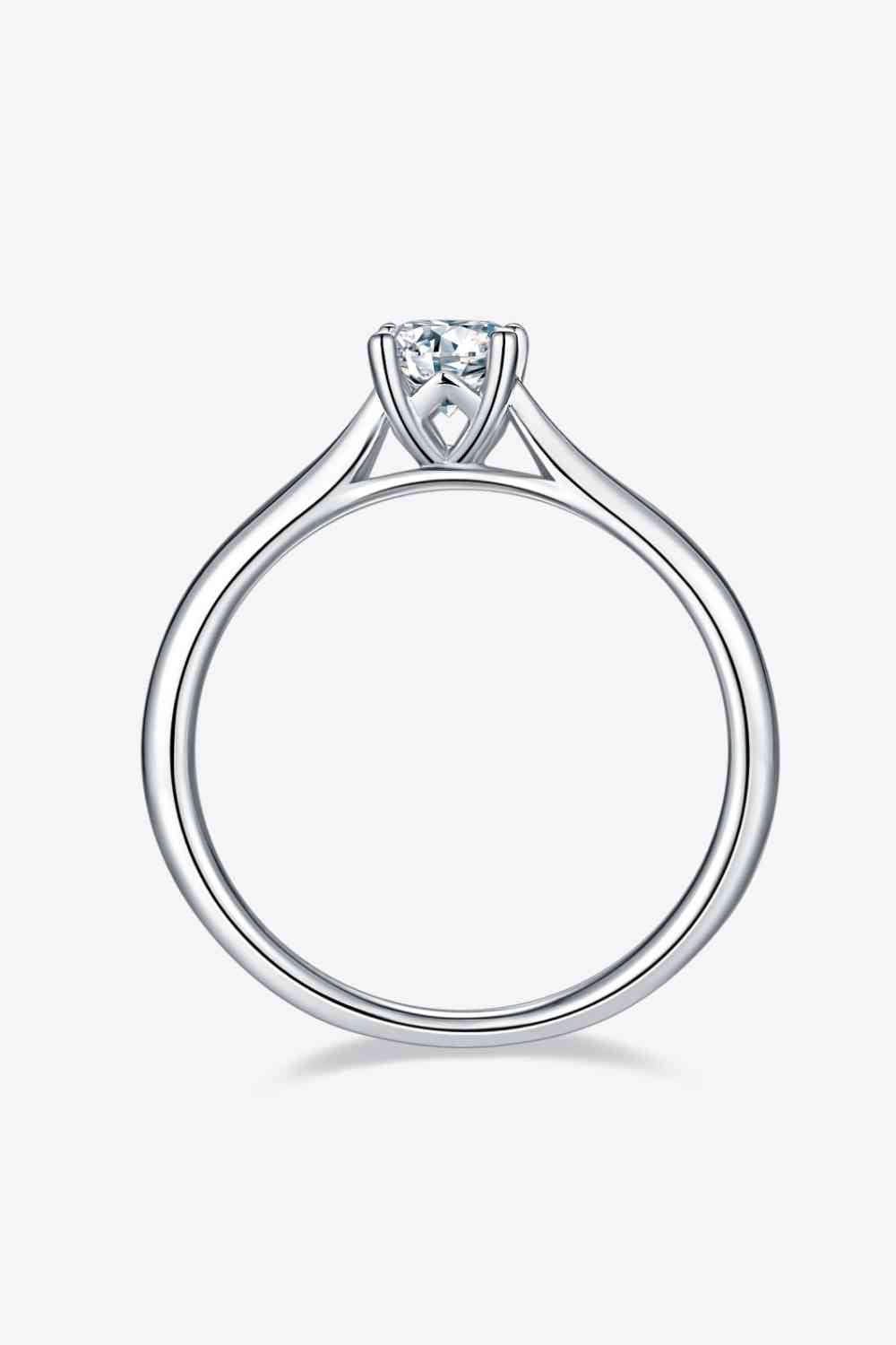 Moissanite 925 Sterling Silver Solitaire Ring for a perfect OOTD – dress to impress outfits from Amexza