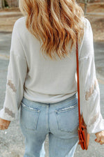 Lace Detail Drop Sleeve Ribbed Top for a perfect OOTD – dress to impress outfits from Amexza