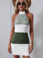 Color Block Halter Neck Knit Dress for a perfect OOTD – dress to impress outfits from Amexza