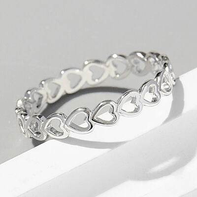 925 Sterling Silver Heart Link Ring for a perfect OOTD – dress to impress outfits from Amexza