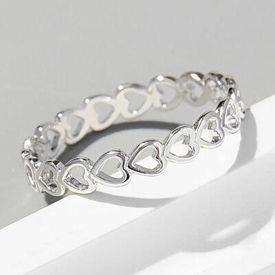 925 Sterling Silver Heart Link Ring for a perfect OOTD – dress to impress outfits from Amexza