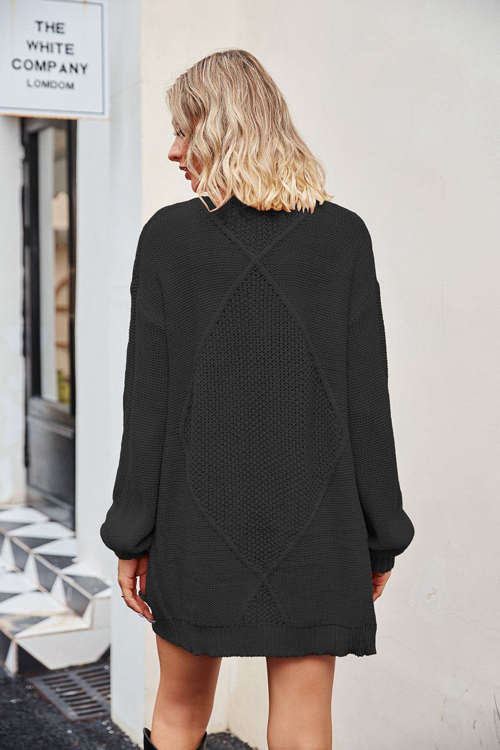 Open Front Cardigan with Pockets - Amexza