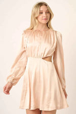 Mittoshop Satin Side Cutout Detail Mini Dress