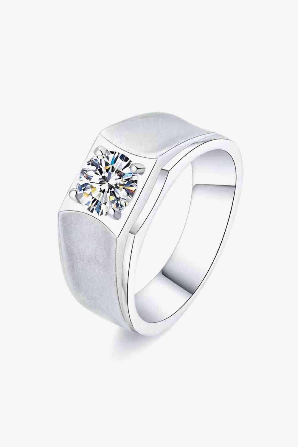 1 Carat Moissanite Wide Band Ring for a perfect OOTD – dress to impress outfits from Amexza