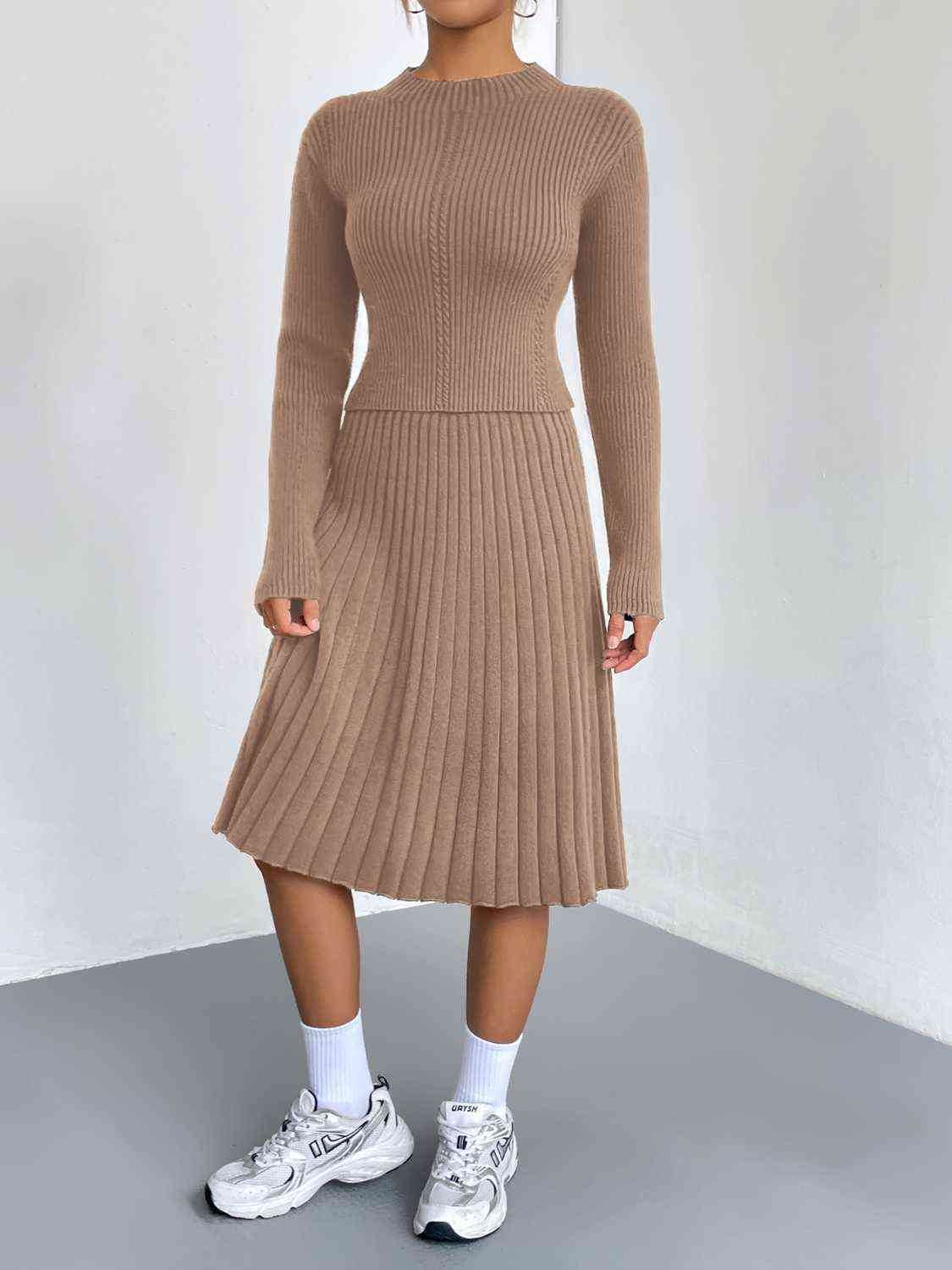 Rib-Knit Sweater and Skirt Set for a perfect OOTD – dress to impress outfits from Amexza