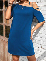 Asymmetrical Neck Half Sleeve Mini Dress for a perfect OOTD – dress to impress outfits from Amexza