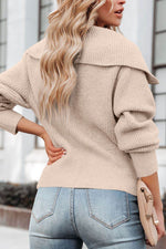 Zip Up Long Sleeve Cardigan - Amexza