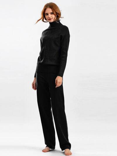 Basic Bae Turtleneck Raglan Sleeve Top and Pants Sweater Set for a perfect OOTD – dress to impress outfits from Amexza