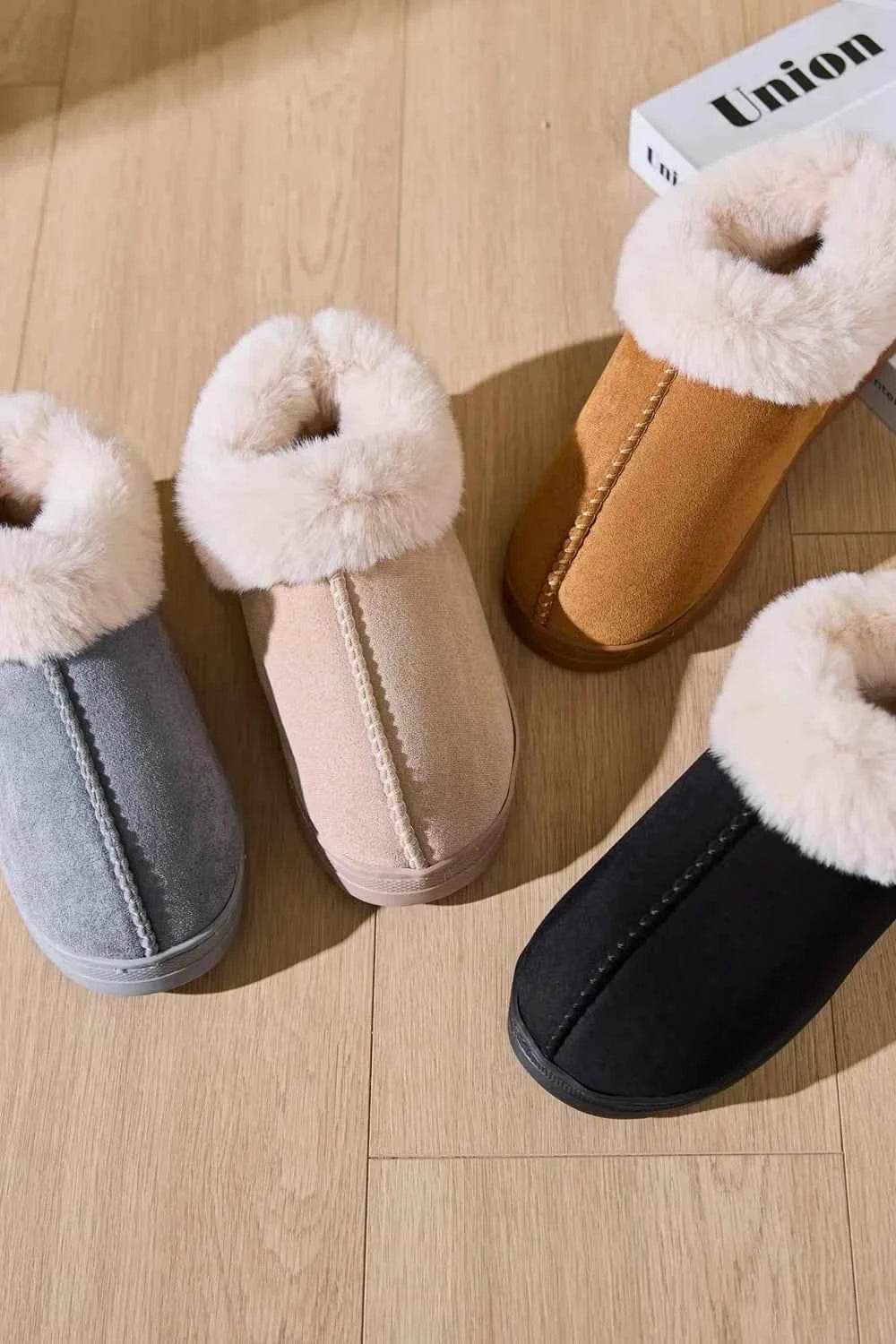 Faux Fur Round Toe Platform Slippers for a perfect OOTD – dress to impress outfits from Amexza