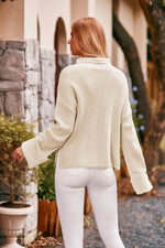 Mock Neck Drop Shoulder Sweater for a perfect OOTD – dress to impress outfits from Amexza