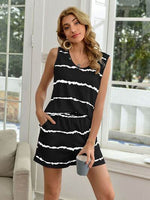 Striped Round Neck Tank and Shorts Lounge Set for a perfect OOTD – dress to impress outfits from Amexza