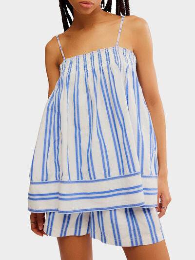 Smocked Square Neck Cami and Shorts Set for a perfect OOTD – dress to impress outfits from Amexza