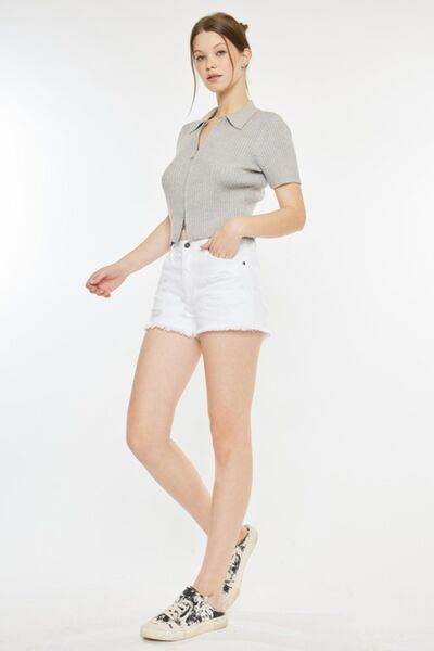 Kancan Raw Hem Distressed Denim Shorts for a perfect OOTD – dress to impress outfits from Amexza