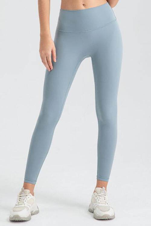 Wide Waistband Sport Leggings - Amexza