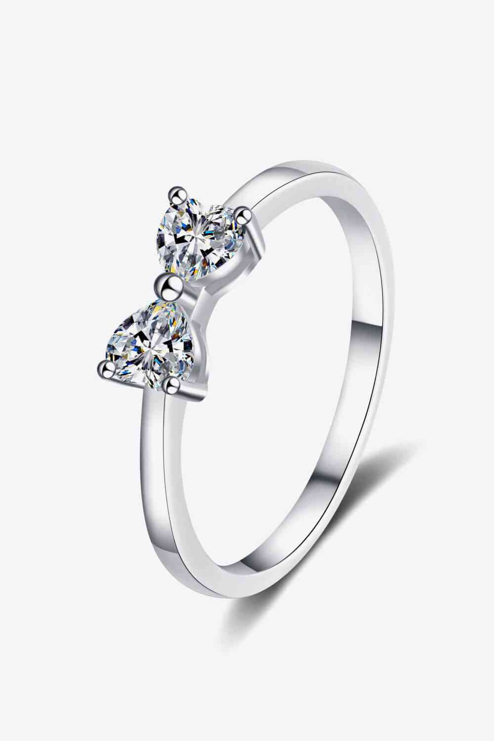 Moissanite Bow Rhodium-Plated Ring Silver for a perfect OOTD – dress to impress outfits from Amexza