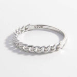 925 Sterling Silver Curb Chain Ring for a perfect OOTD – dress to impress outfits from Amexza