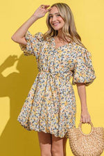 Full Size Floral Surplice Puff Sleeve Dress for a perfect OOTD – dress to impress outfits from Amexza