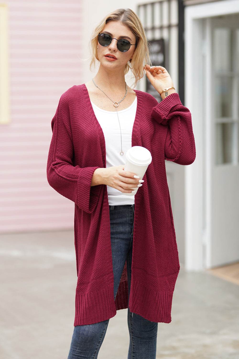 Open Front Long Sleeve Cardigan for a perfect OOTD – dress to impress outfits from Amexza