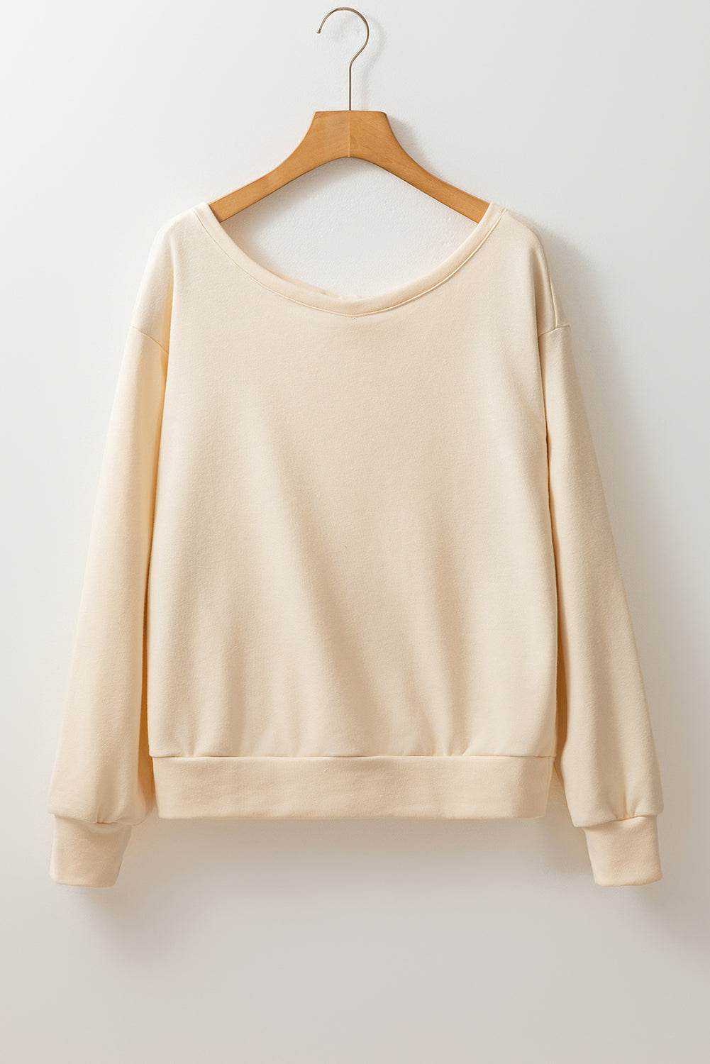 Bow Cutout Round Neck Long Sleeve Sweatshirt - Amexza