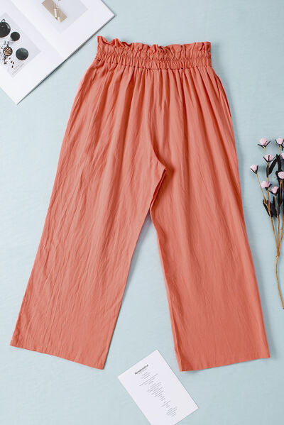 Drawstring Paperbag Waist Wide Leg Pants for a perfect OOTD – dress to impress outfits from Amexza