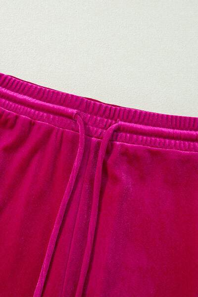 Frill Round Neck Long Sleeve Top and Pants Set for a perfect OOTD – dress to impress outfits from Amexza