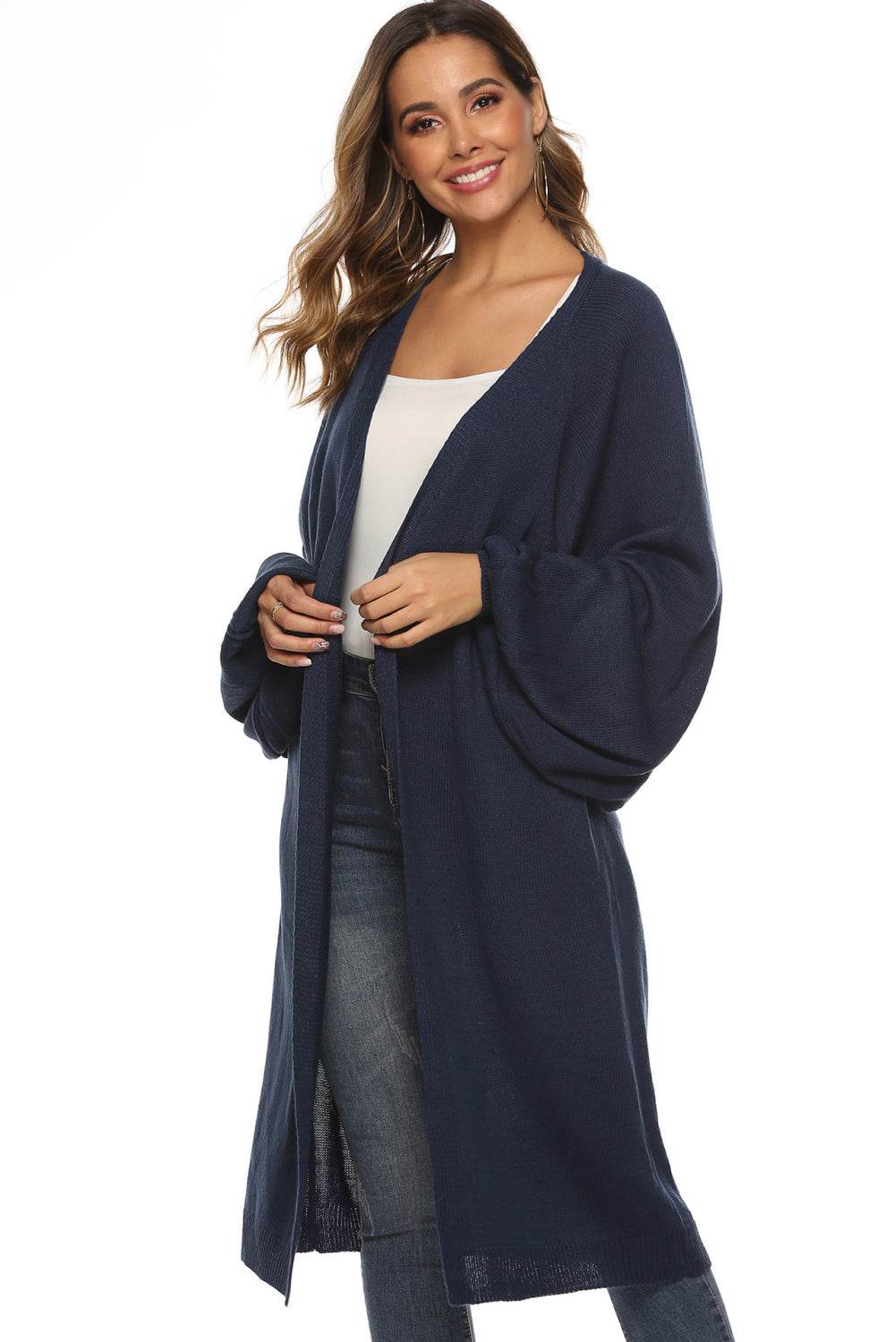 Long Sleeve Open Front Cardigan for a perfect OOTD – dress to impress outfits from Amexza