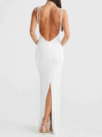 Backless Slit Sleeveless Bodycon Maxi Dress