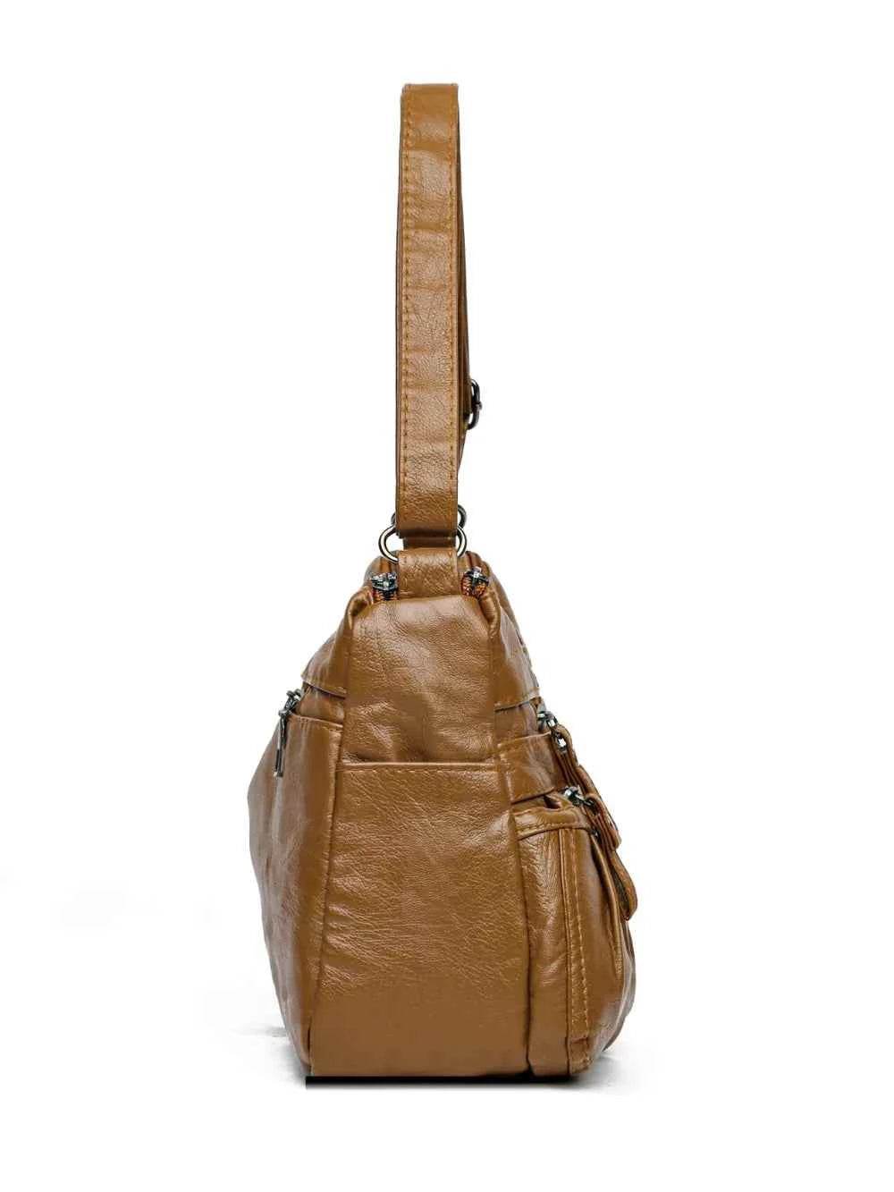 PU Leather Ruched Adjustable Strap Shoulder Bag for a perfect OOTD – dress to impress outfits from Amexza