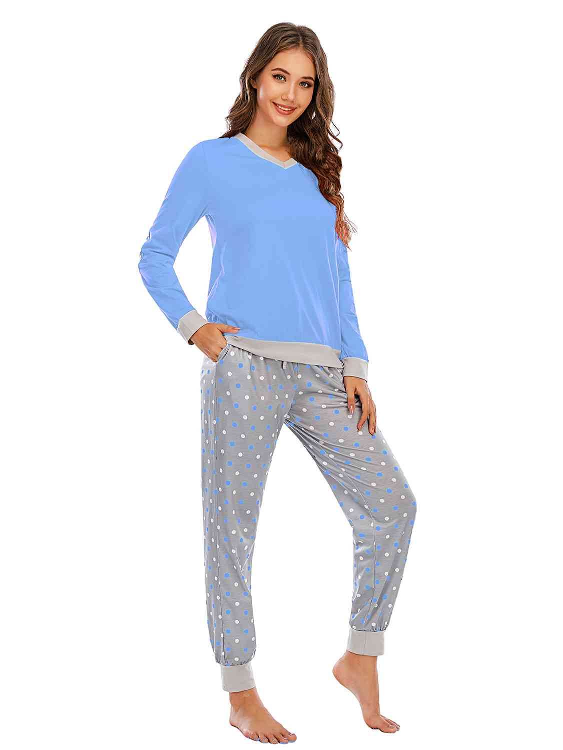 Long Sleeve Top and Polka Dot Pants Set for a perfect OOTD – dress to impress outfits from Amexza