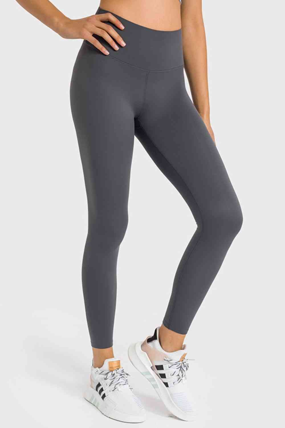 Millennia High Waist Ankle-Length Yoga Leggings Gray for a perfect OOTD – dress to impress outfits from Amexza