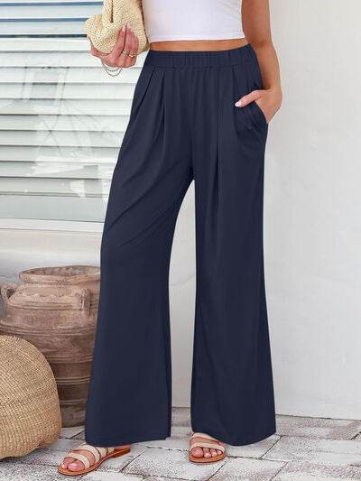 Elastic Waist Wide Leg Pants for a perfect OOTD – dress to impress outfits from Amexza