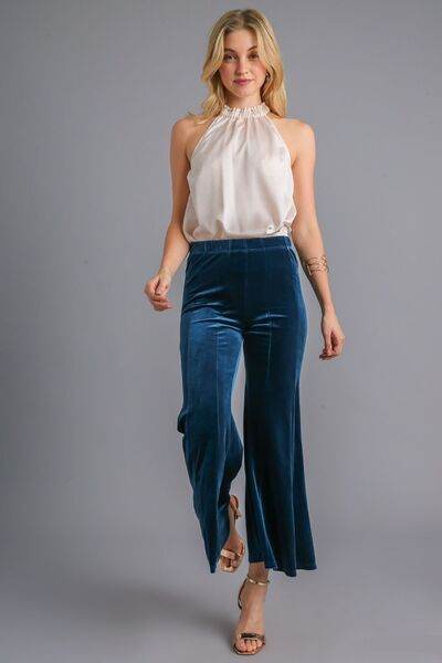 Umgee High Rise Elastic Waist Flare Pants for a perfect OOTD – dress to impress outfits from Amexza