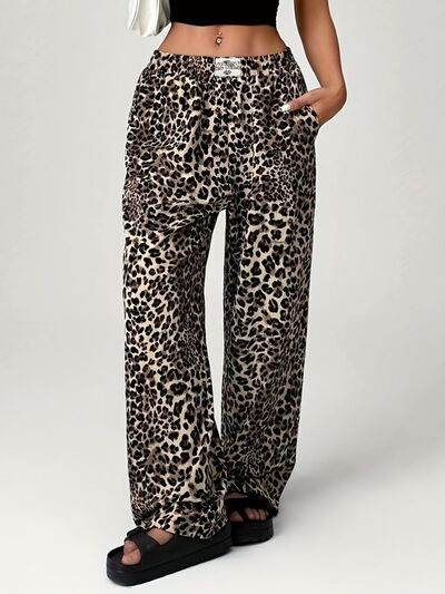 Leopard Wide Leg Pants with Pockets for a perfect OOTD – dress to impress outfits from Amexza