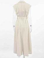 Tie Waist Cap Sleeve Maxi Dress
