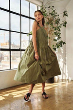 ADORA Crisscross Wide Strap Drawstring Detail Midi Dress for a perfect OOTD – dress to impress outfits from Amexza