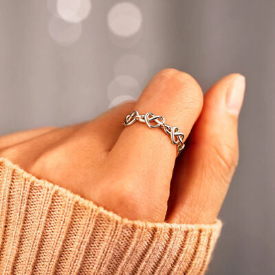 Knotted Hearts 925 Sterling Silver Open Ring for a perfect OOTD – dress to impress outfits from Amexza