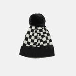 Checkered Knit Hat with Pompom for a perfect OOTD – dress to impress outfits from Amexza