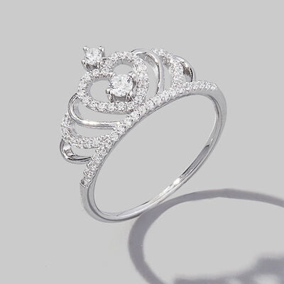 Crown Shape Zircon 925 Sterling Silver Ring for a perfect OOTD – dress to impress outfits from Amexza