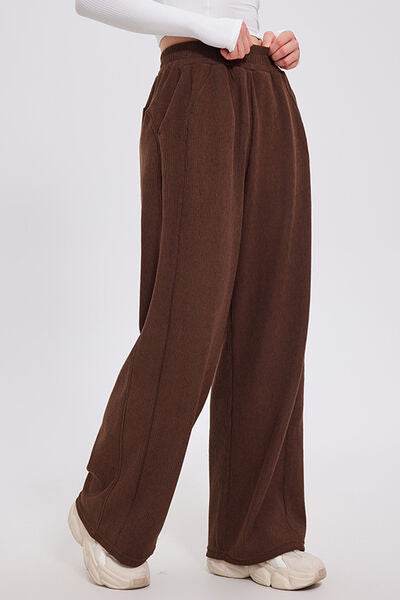 Basic Bae Elastic Waist Wide Leg Pants for a perfect OOTD – dress to impress outfits from Amexza