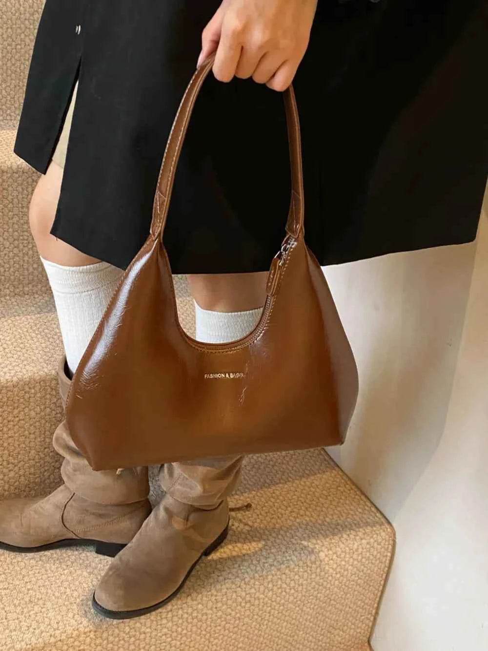 PU Leather Shoulder Bag Caramel One Size for a perfect OOTD – dress to impress outfits from Amexza