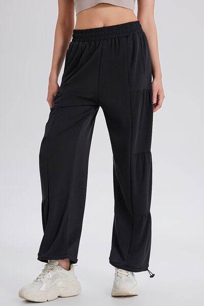 Basic Bae Drawstring Elastic Waist Ruched Joggers for a perfect OOTD – dress to impress outfits from Amexza